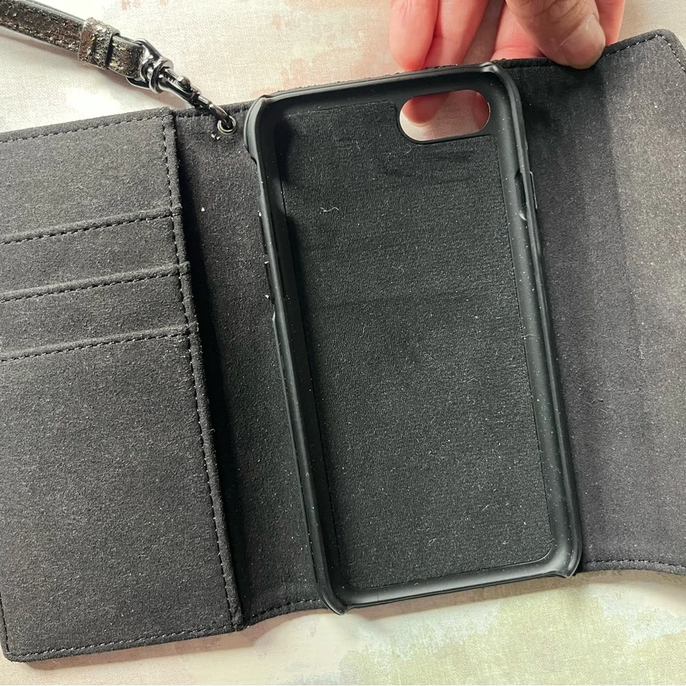 Rebecca Minkoff Black Phone Case Wallet Wristlet (Fits Vintage IPhone 7/8) - Picture 12 of 14